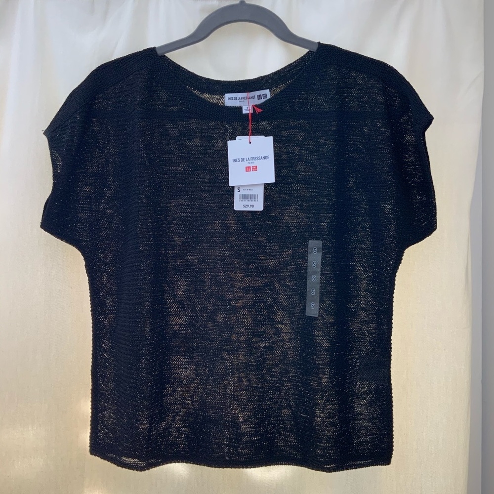 WOMEN LINEN BLENDED FRENCH-SLEEVE SWEATER